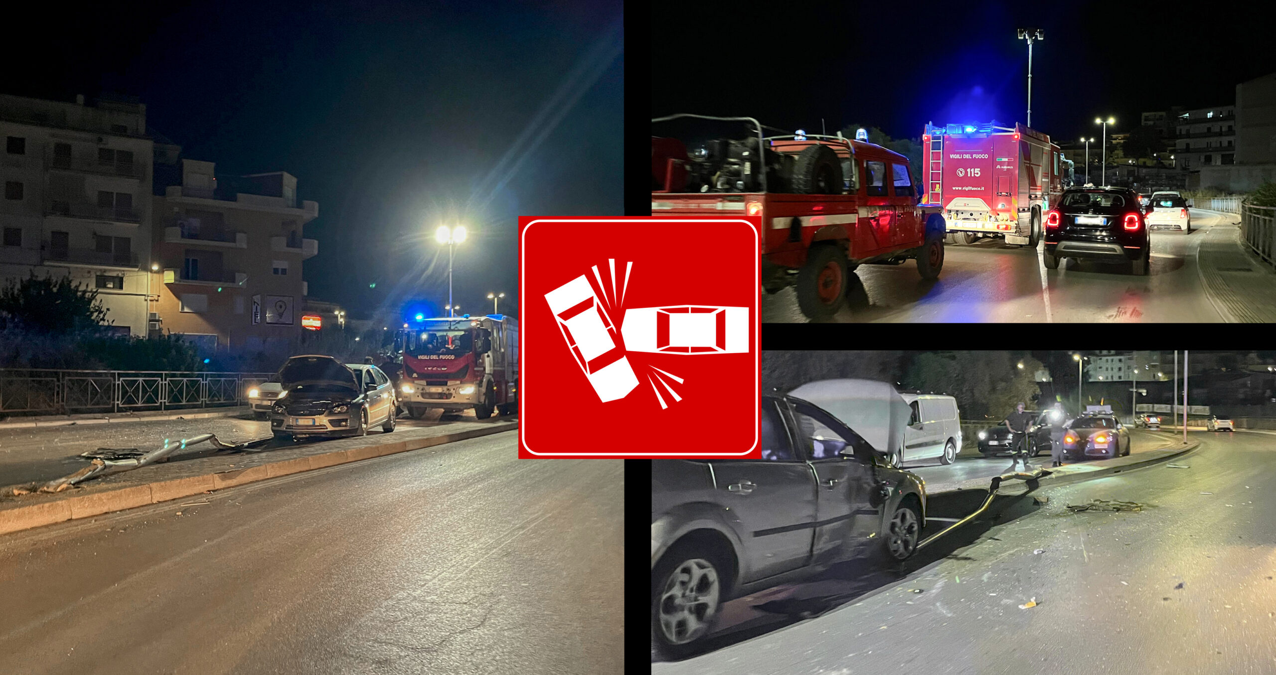 Canicattì: auto si schianta contro un palo in Via On. Giglia, illeso il ...